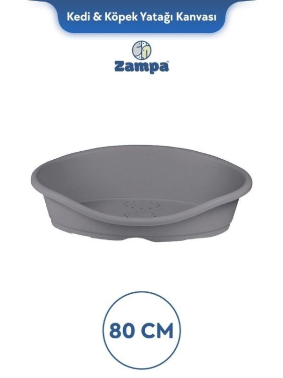 Zampa Plus Toffee Plastik Kedi & Köpek Yatağı 3 - 80cm Gri (ZIT-2396)