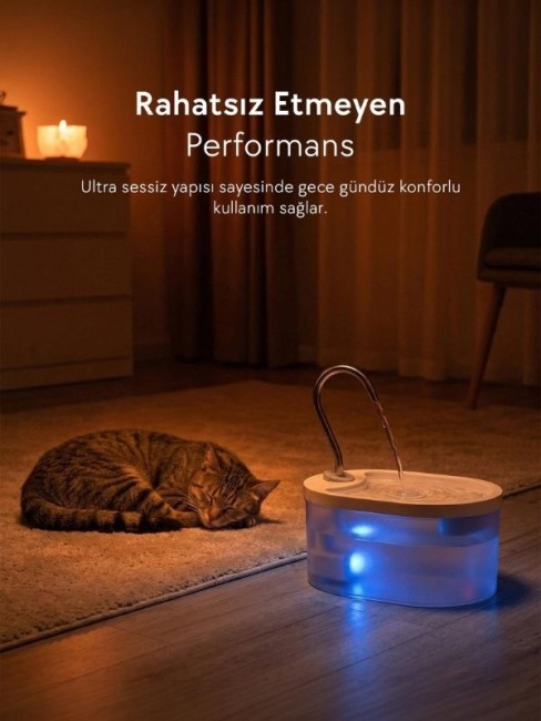 Zampa PWF-01 Oval Pet Otomatik Su Pınarı Beyaz 3.2 Litre - Thumbnail