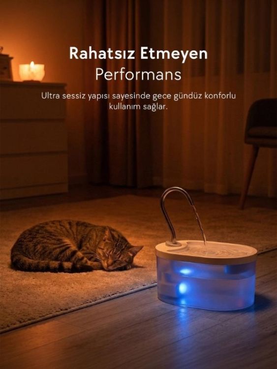 Zampa PWF-01 Oval Pet Otomatik Su Pınarı Beyaz 3.2 Litre