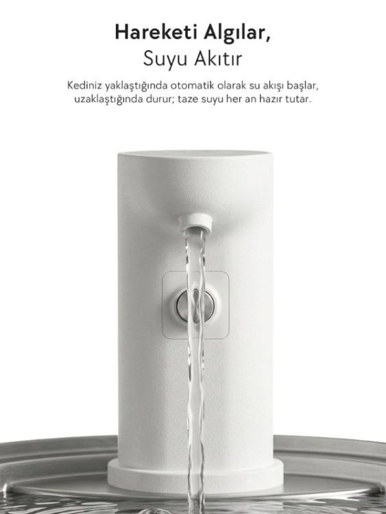 Zampa SPF-02TR Oval Paslanmaz Çelik Pet Otomatik Su Pınarı Bataryalı 3.2 Litre