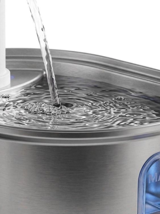 Zampa SPF-02TR Oval Paslanmaz Çelik Pet Otomatik Su Pınarı Bataryalı 3.2 Litre