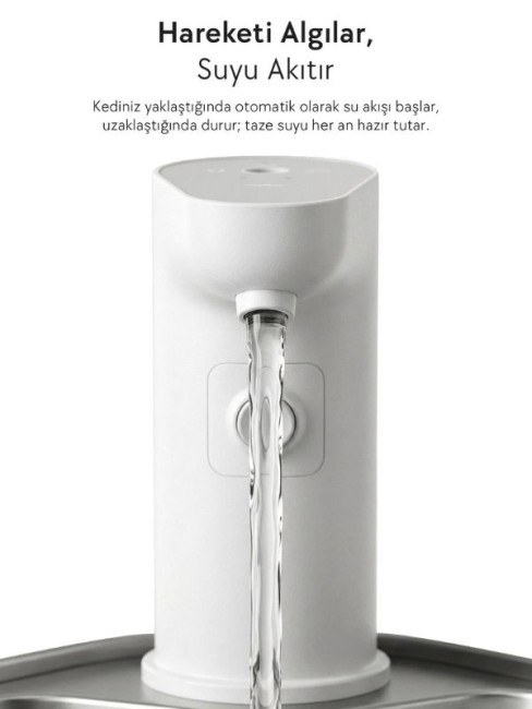Zampa SPF-05-TR Kare Paslanmaz Çelik Pet Otomatik Su Pınarı Bataryalı 2.8 Litre - Thumbnail