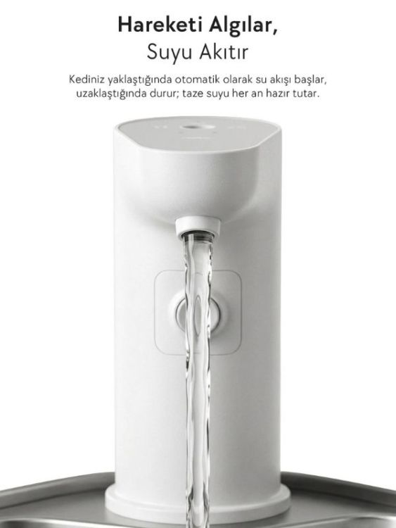 Zampa SPF-05-TR Kare Paslanmaz Çelik Pet Otomatik Su Pınarı Bataryalı 2.8 Litre