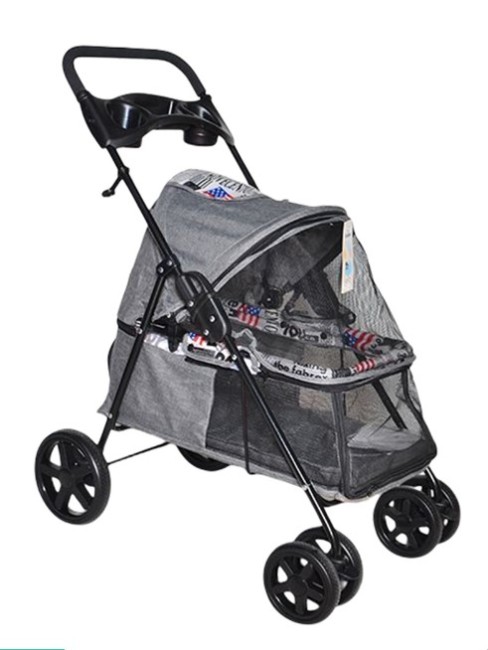 Zampa - Zampa Tourist Kedi Köpek Arabası (SP01-G) Gri 46X85X91.5 Cm